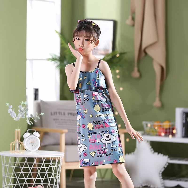 Модная ночная рубашка для девочек детские пижамы принцессы детское домашнее