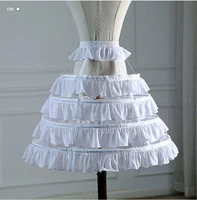 women girls petticoat 4 hoops 4 layers ruffles crinolinefishbone hollow bird cage skirt underskirt