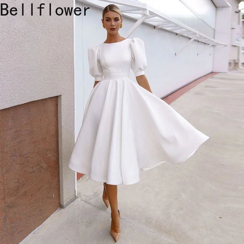 

Sexy Backless White Dresses for Women Party Dress Back To The Basics A-LINE Hollow Out Zipper Lantern Sleeve O-Neck Goth Dress