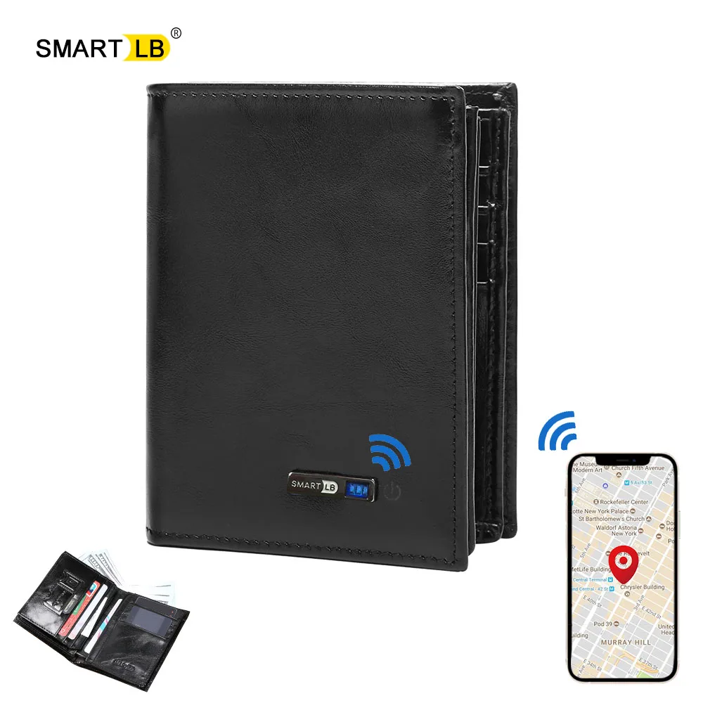 

Smart Anti-lost wallet Bluetooth genuine leather wallets mens wallets card holder Purse