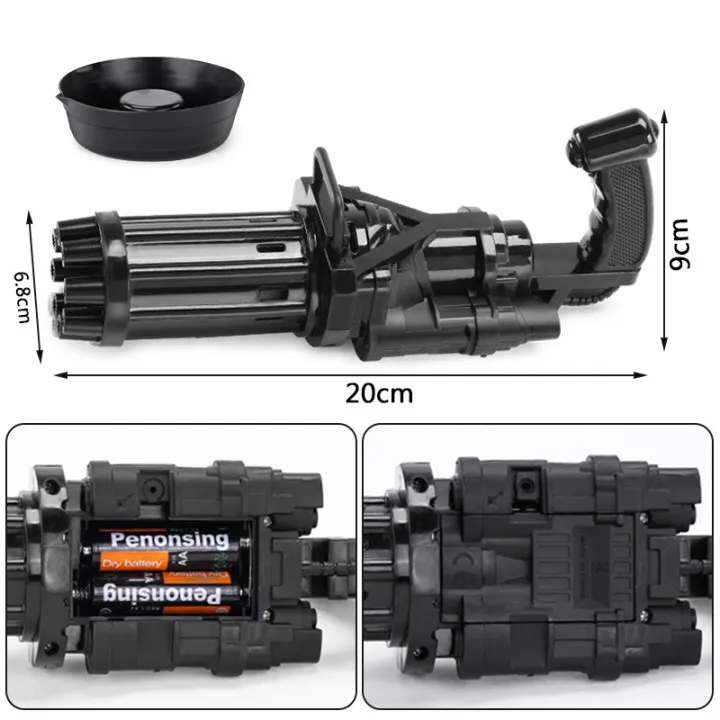 

Kids Automatic Gatling Bubble Toys Summer Soap Water Bubble Machine 2-in-1 Electric Bubble Machine For Children Gift Toys