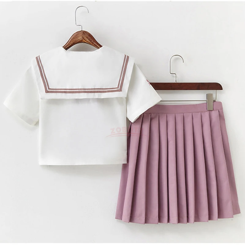 Японская розовая школьная форма JK моряка для студентов средней школы одежда