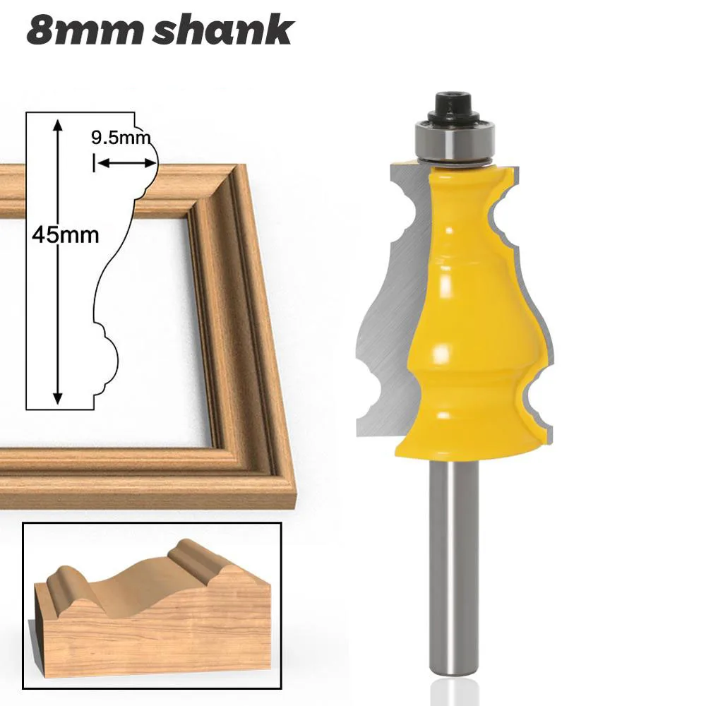 

1PC 8MM Shank Milling Cutter Wood Carving Picture Frame Router Bits Tenon Tungsten Carbide Line Bit Woodworking Milling Cutter