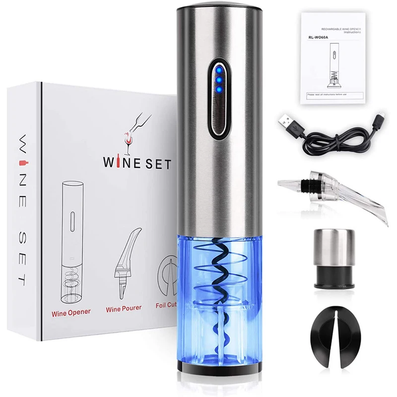 

Electric Wine Opener Rechargeable Automatic Corkscrew Creative Wine Bottle Opener With USB Charging Cable Suit For Home