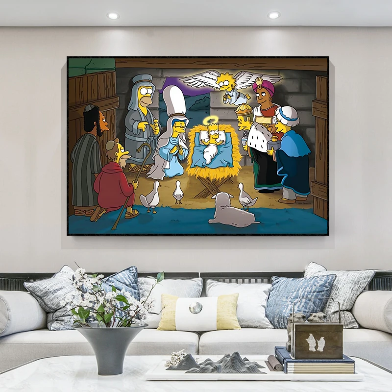 

Simpson Canvas Art Posters and Prints Movie Photos Wall Art Canvas Paintings Hanging Pictures for Kids Home Room Decor Cuadros