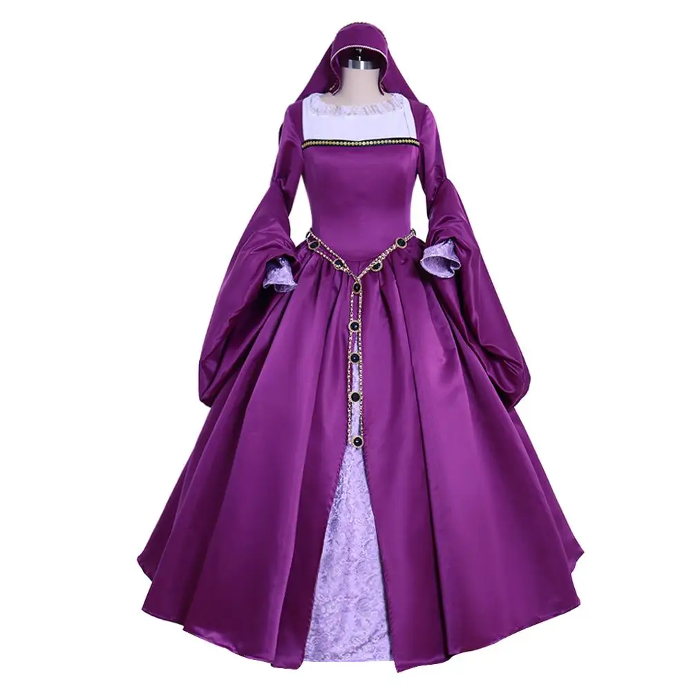 Coslaydiy Tudor Elizabeth Purple Dress Queen Elizateth Anne Boleyn Renaissance Ball Gown L321 | Тематическая одежда и
