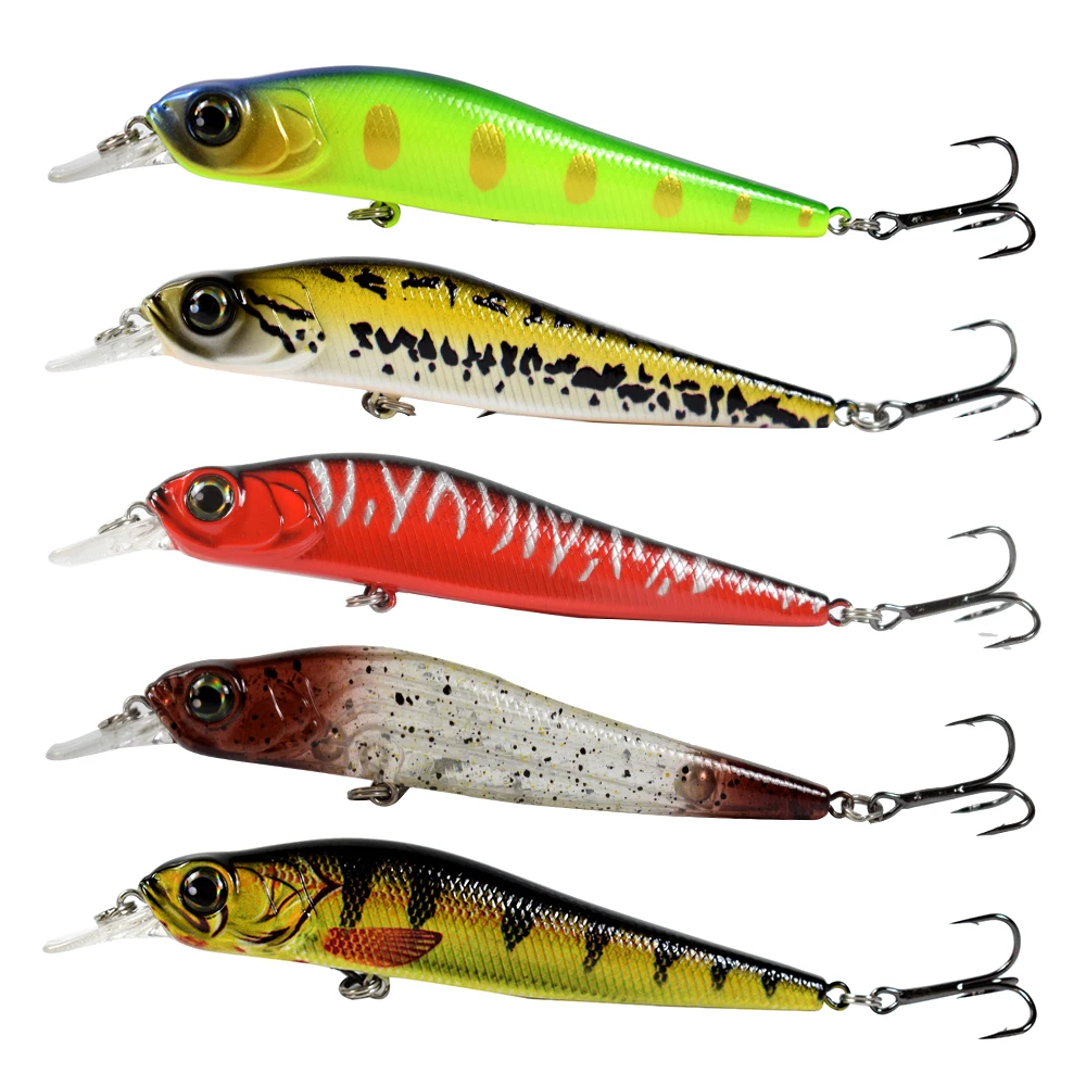 5Pcs 4.5in Bionic Fishing Lure Hard Body Floating Bait Bass Artificial Lifelike Crankbait Hooks Tackle | Спорт и развлечения