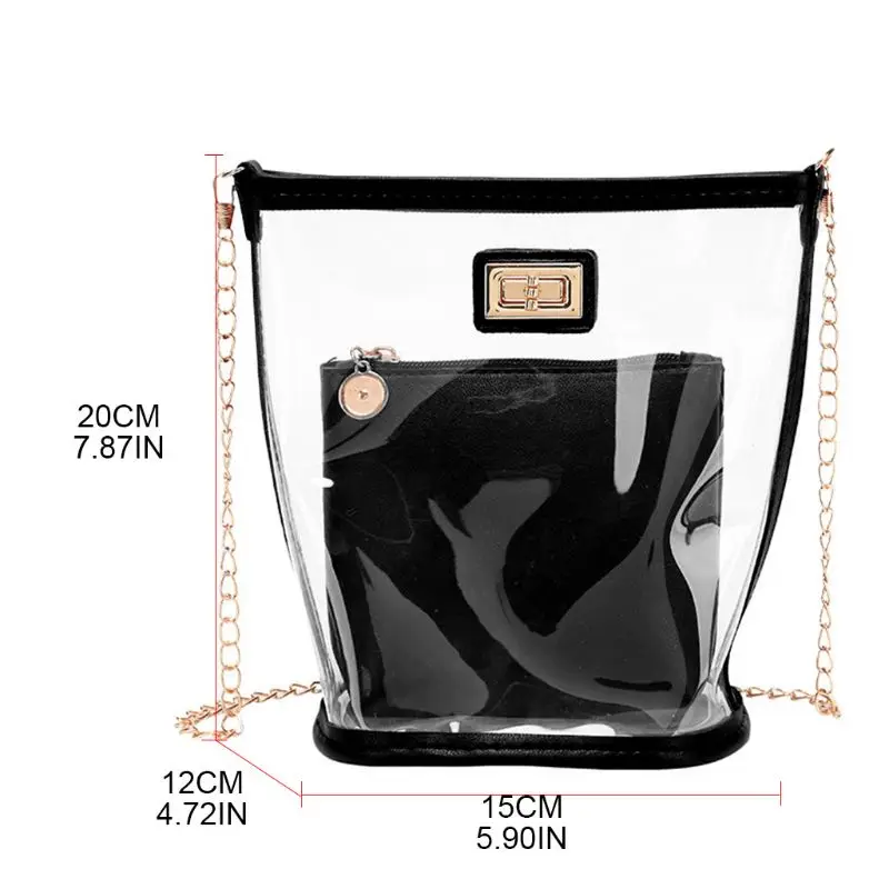 

Women Transparent Small Handbag Shoulder Bag Summer Beach Purse Crossbody Tote 20CA