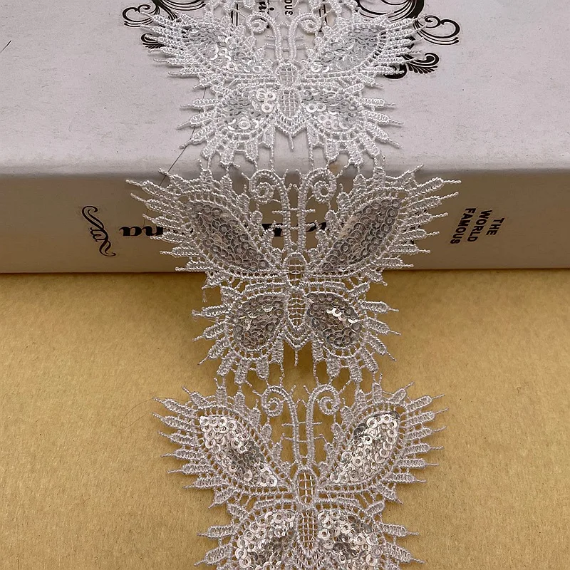 

Fine Milk Silk Beads Sequins Embroidery Butterfly Rose Eyelashes Lace Water Soluble Lace