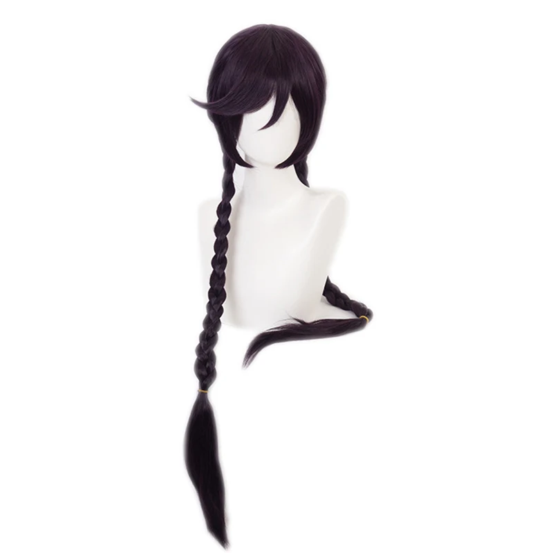 

Touko Fukawa Toko Women Dark Purple Wig Braids Cosplay Costume Dangan Ronpa Heat Resistant Hair Danganronpa Halloween Party Wigs