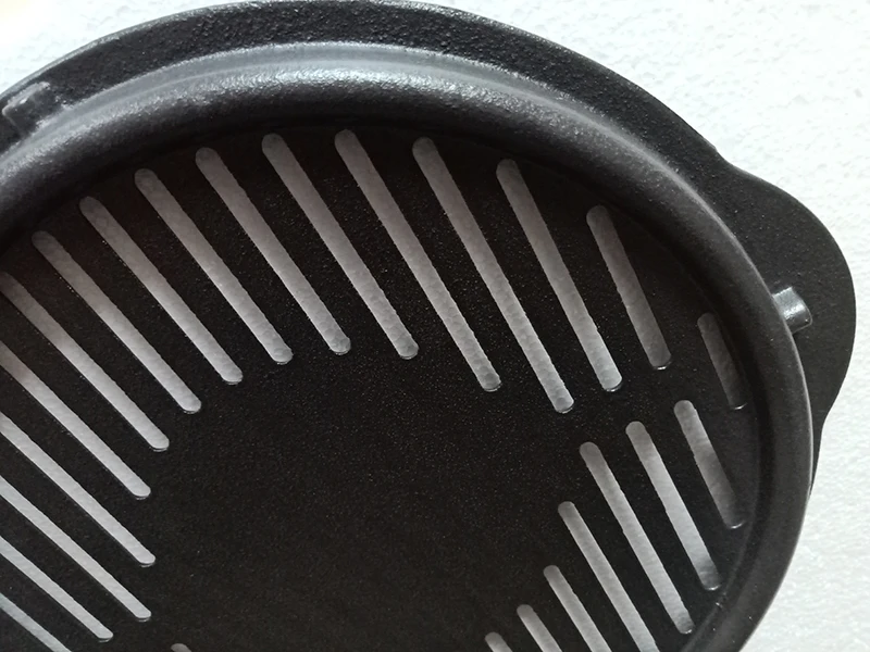 

Parrilla de cocina, parrilla de hierro fundido, porcelana esmaltada negra mate, red redonda para barbacoa