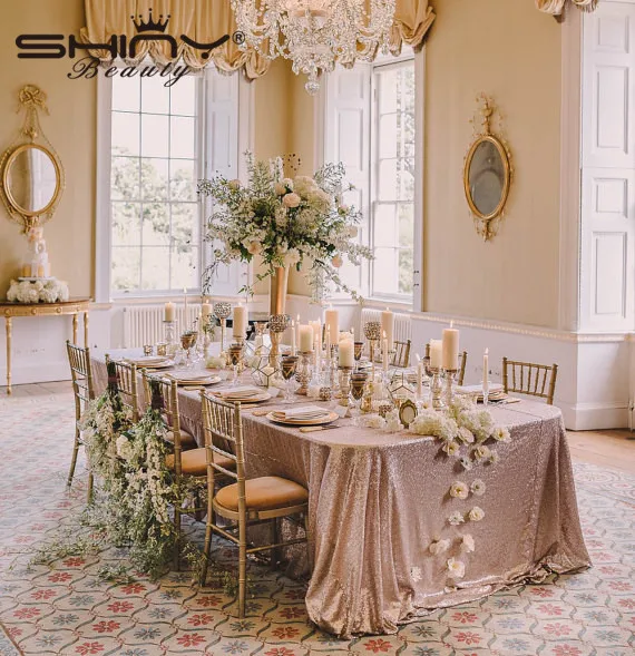 Шампанские Румяна высокой плотности 60x102 дюймов Фотофон свадебная скатерть