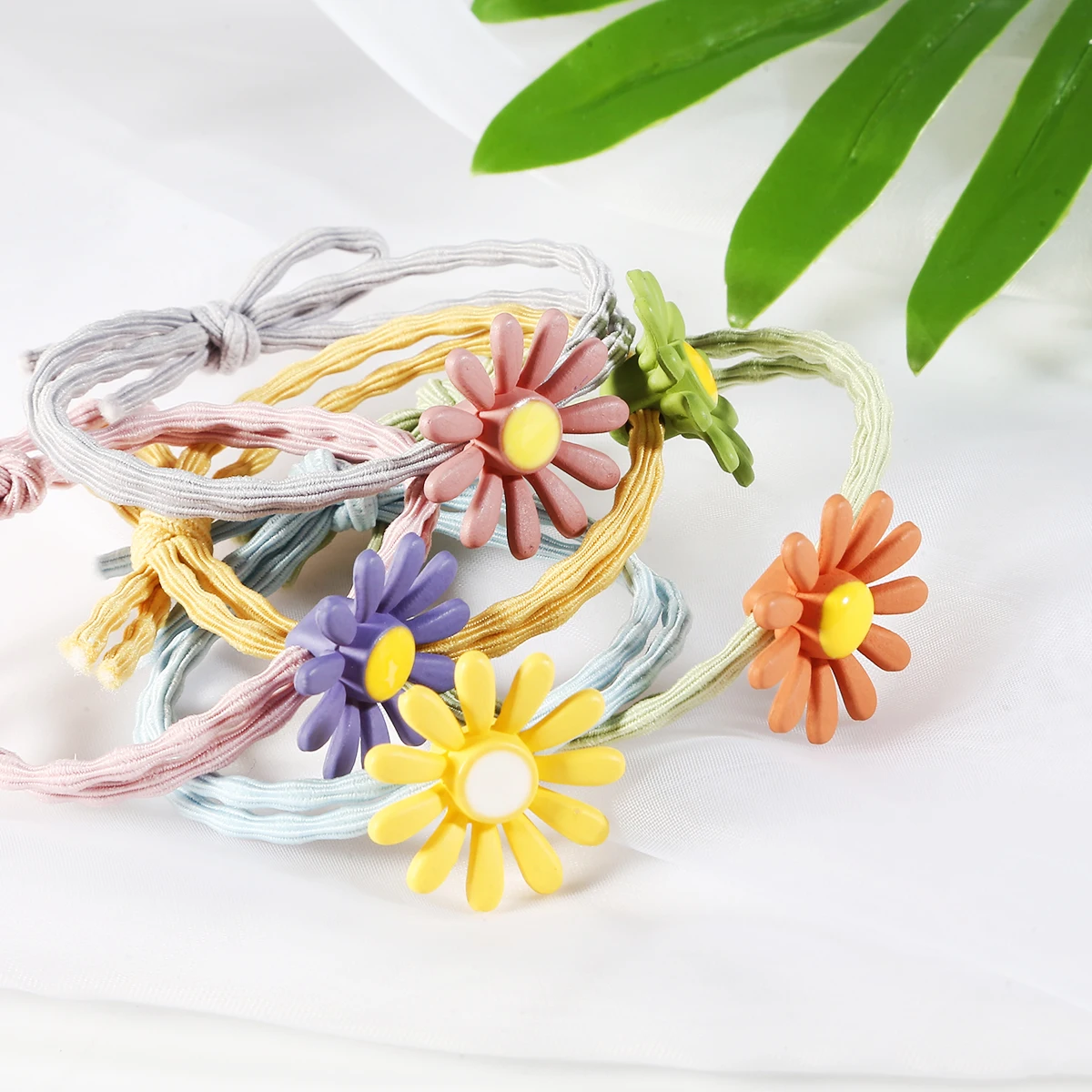 Набор колец для волос с маргаритками 1 шт./2 шт. канатная Резиновая лента кожаная