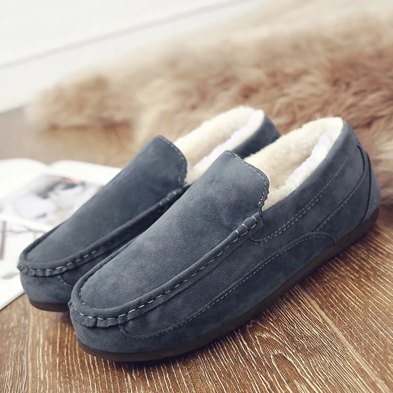 Unisex Fur Men Loafers winter keep warm Shoes Casual Light Canvas Sneakers Flat Footwear Zapatillas | Обувь