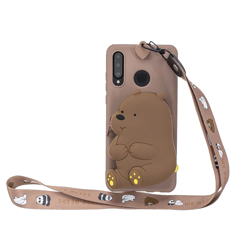 Brown Bear Чехол с бумажником для huawei P30 P20 P10 Lite P10 P9 P8 P Smart плюс Z Коврики 10 20 30 Pro 3D Носки с рисунком медведя из мультика мягкий чехол Coque Funda - Цвет: Brown Bear