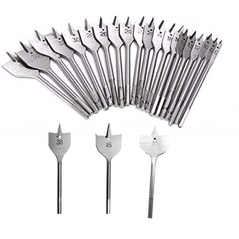 

Набор сверл, комплект из 23 насадок из высокоуглеродистой стали, 6-50 мм, для работ по дереву