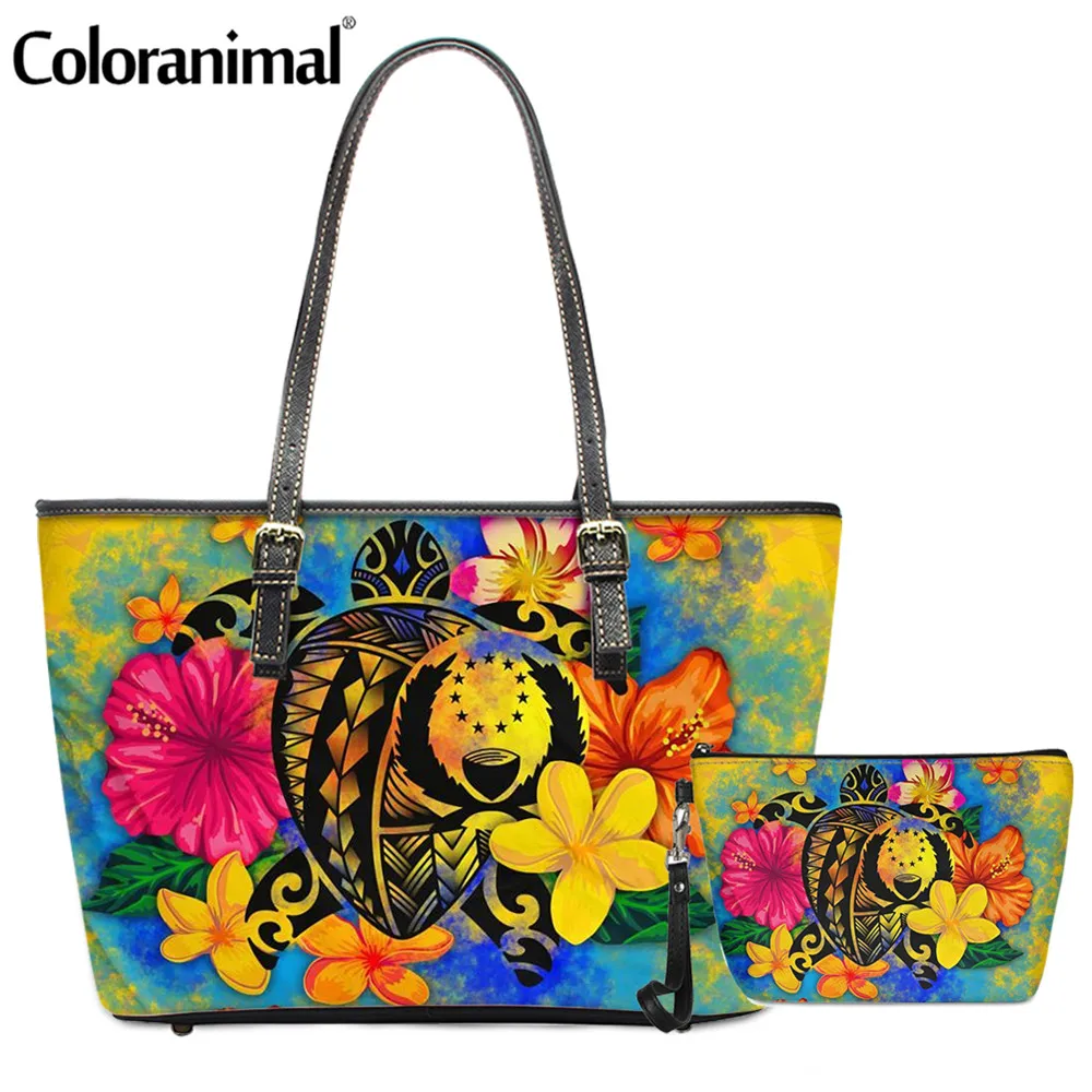 Сумка тоут женская через плечо из полиуретана с цветочным принтом 2