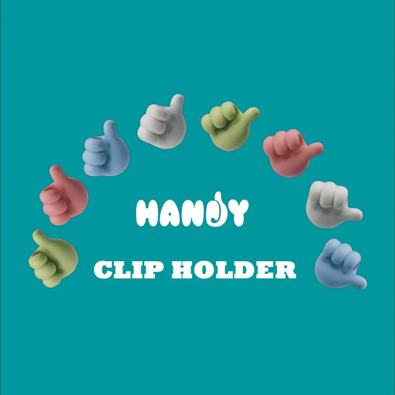 

5 Pcs/set Thumb Hook Data Cable Clip Holder Creative Seamless Free Punching Kitchen Storage Bathroom Organizer RR2186