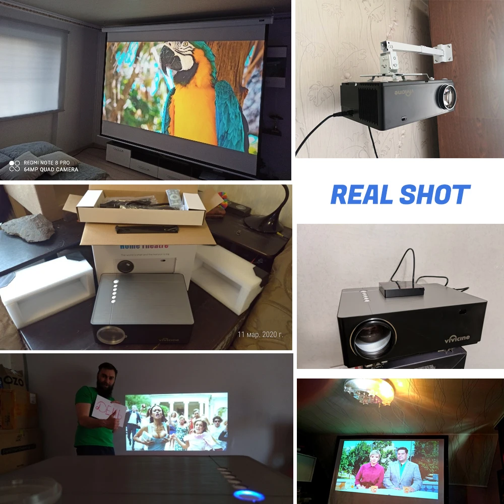 Vivicine 2021 M20 Newest 1080p Home Theater Projector,Option Android 10 1920x1080 Full HD LED Multimedia Video Proyector Beamer