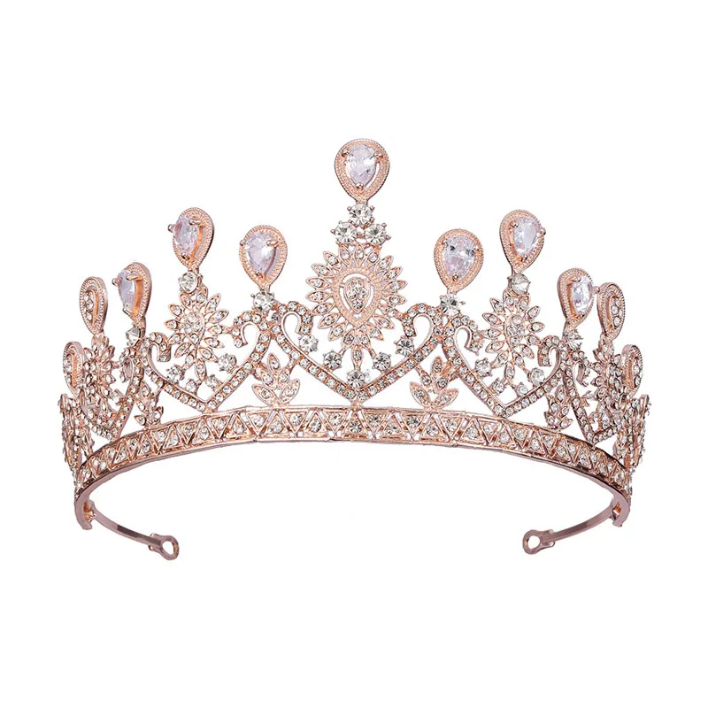 SLBRIDAL сплав Стразы Кристалл Кубический цирконий цветок Свадебная Тиара Принцесса