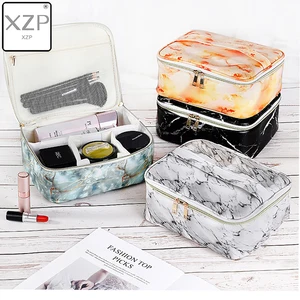 Косметичка XZP с мраморным узором, Женский чехол для макияжа, губная помада, Несессер для туалетных принадлежностей, косметичка, большая емкость