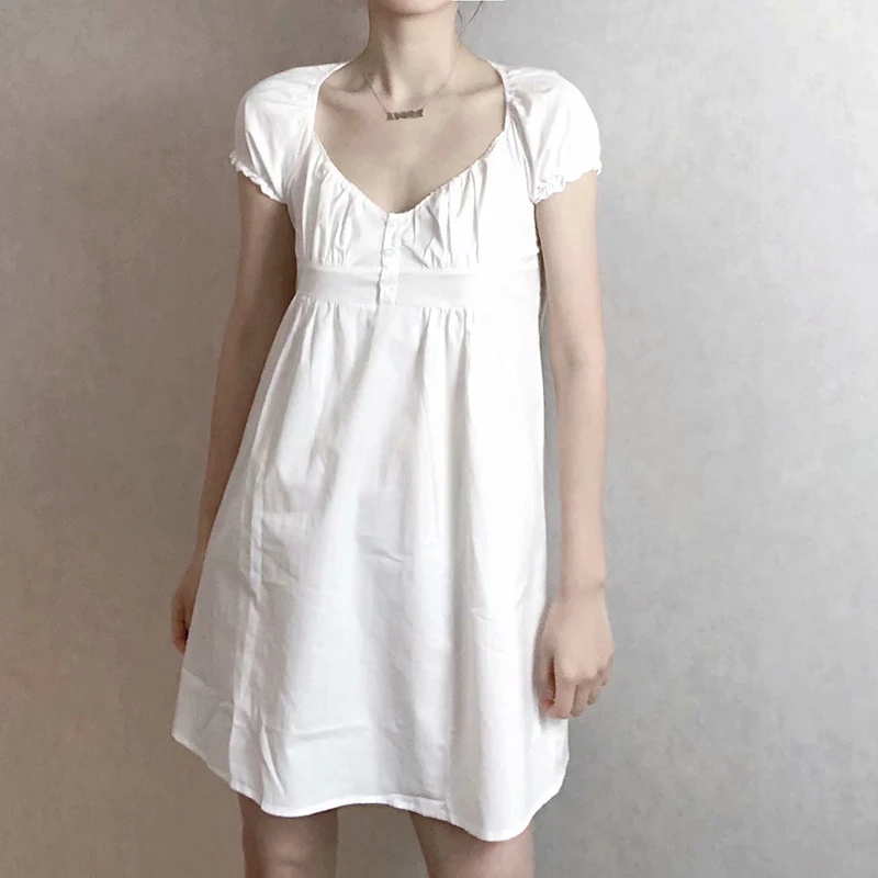 Платье-миди женское летнее из мягкого хлопка с высокой талией
