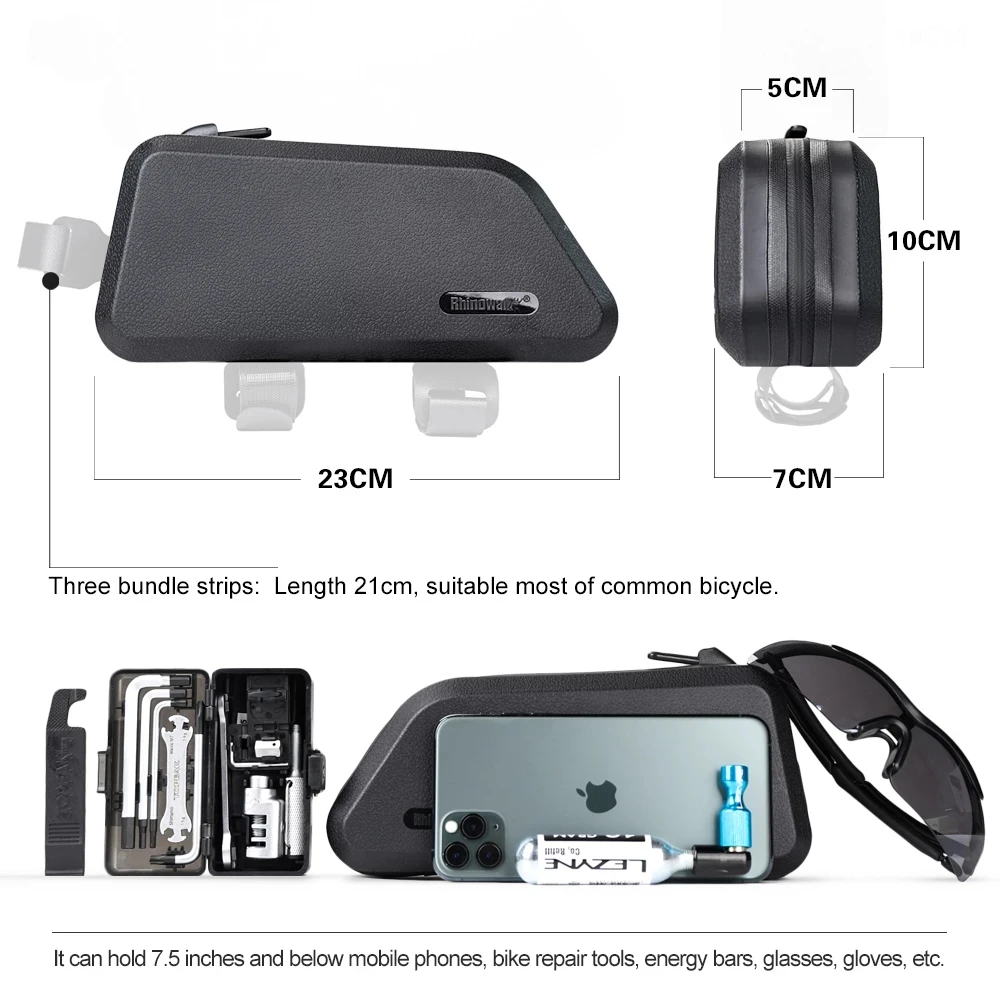 

Rhinowalk 1.5L Waterproof Top Tube Bicycle Bag Hard Shell Bike Bag Stable Cycling Frame Bag Bike Accessories for Road bike