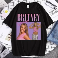 2021 summer hip hop t shirts unisex britney spears beautiful photo print clothes short sleeve classic couple oversize streetwear