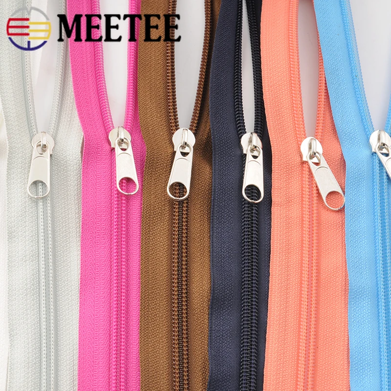 Meetee 5/10M 5 # нейлоновая кодовая катушка на молнии цветная Двусторонняя кнопка