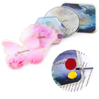 1pcs resin nail art palette color board butterflyshellhexagonroundsquare designs nail tips display holder manicure tools