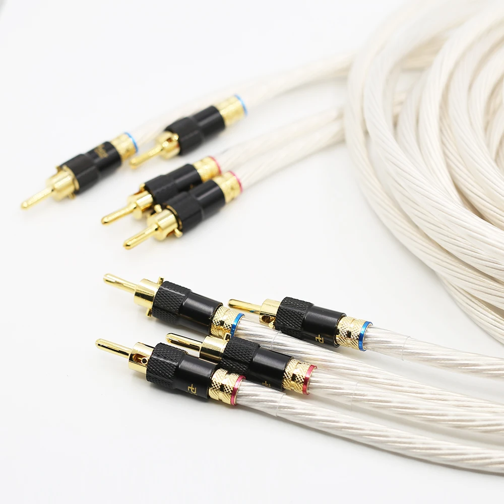 8ag Hi-Fi кабель для динамиков OCC с покрытием из чистого серебра высококачественный