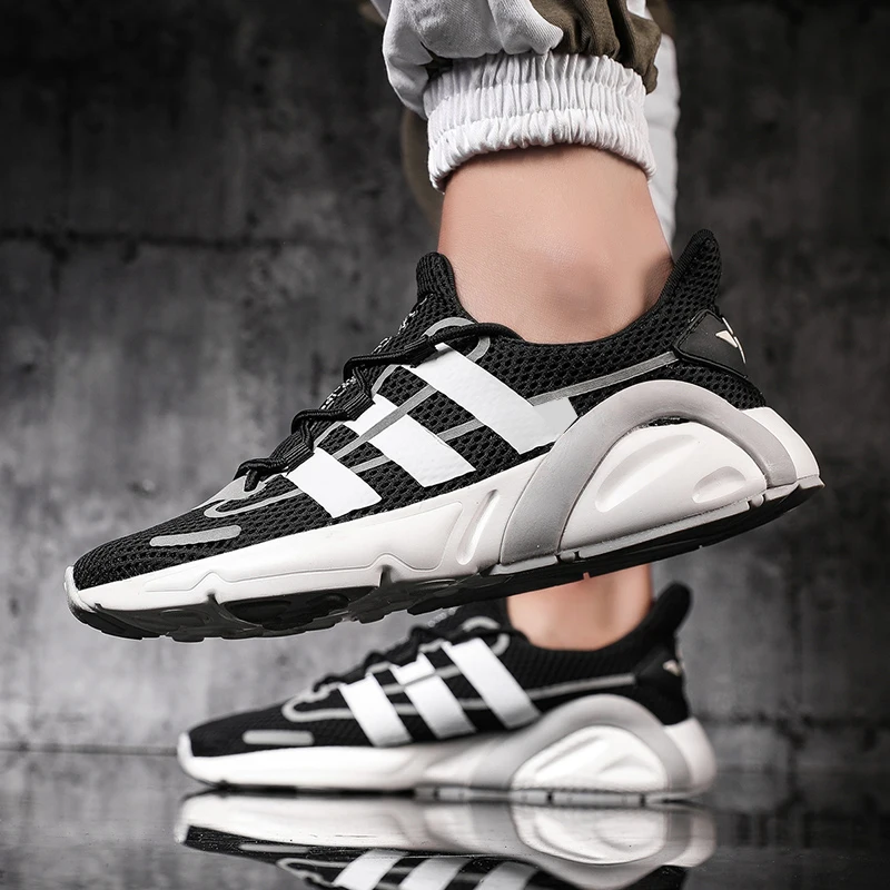 

Trend Reflective Men Sneakers Designer Breathable Running Shoes for Men Outdoor Sports Shoes Lace Up Non-slip Casual Mens Shoes