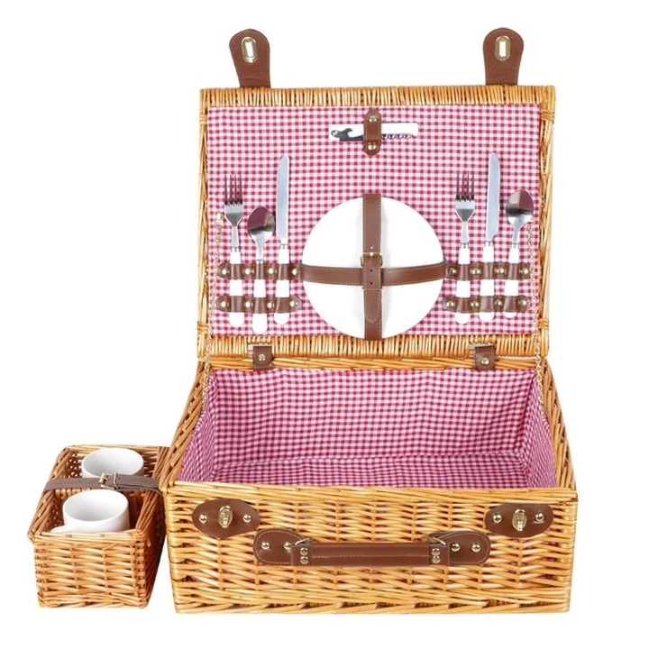 

Плетеная корзина для пикника из ротанга, изоляционная Корзина для пикника, портативная складная корзина для хранения, сумка для пикника, ке...