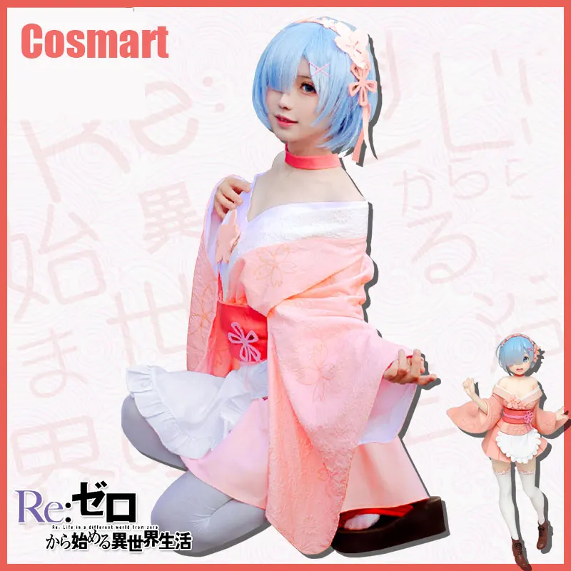 Аниме Re: Life a Different World from Zero Ram Rem Sakura Maid Dress Lolita Косплей Костюм Хэллоуин костюм для