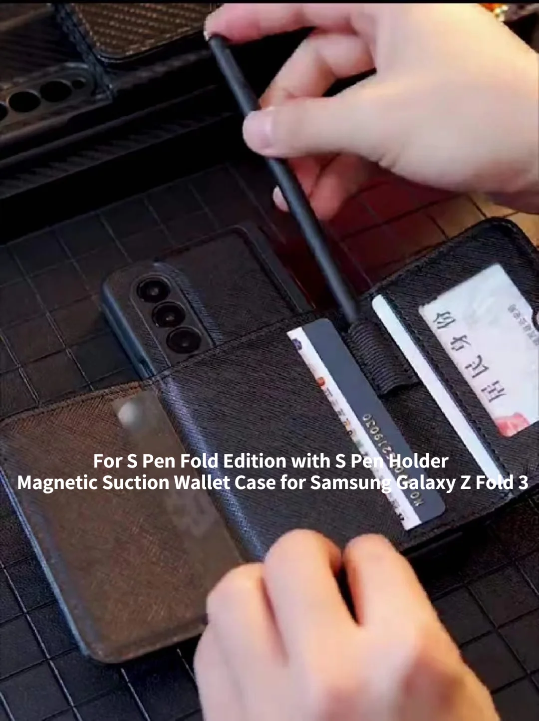 

For S Pen Fold Edition with S Pen Holder Magnetic Suction Wallet Case for Samsung Galaxy Z Fold 3 Case After 10.28 Ship