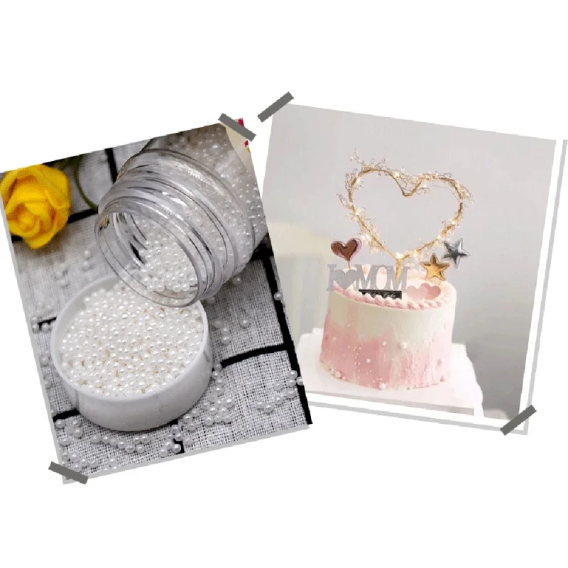 Круглый сахарный жемчуг съедобный белый цвет праздничные принадлежности|Наборы