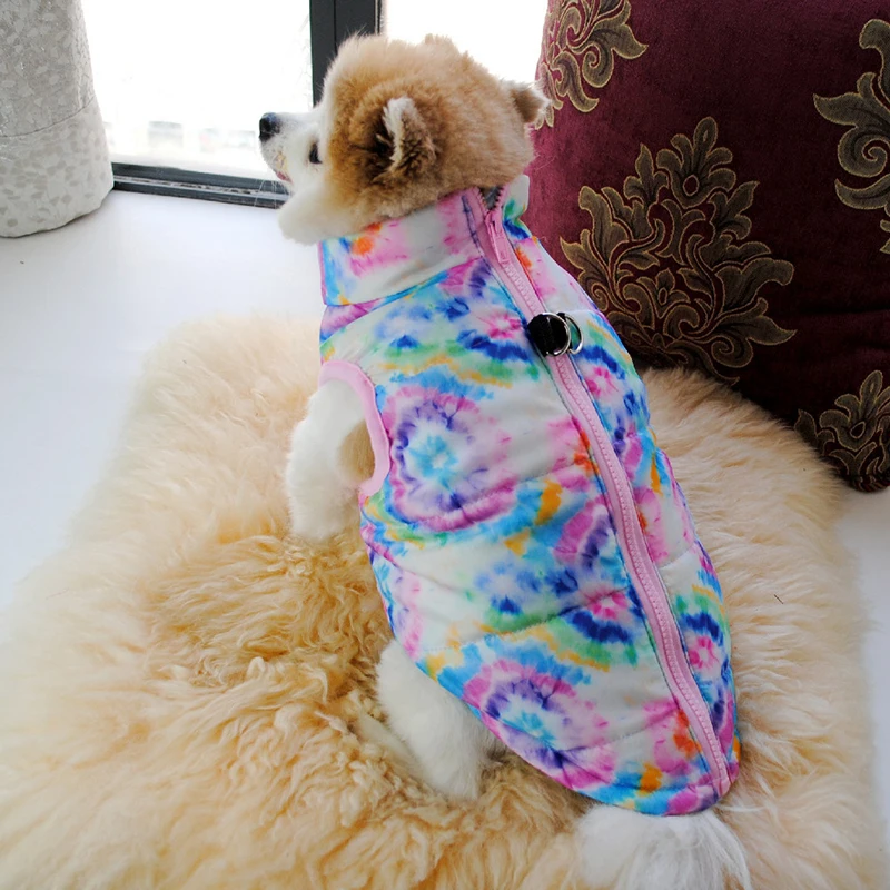 

Pet Clothes Puppy Outfit Vest Warm Dog Clothes For Small Dogs Windproof Pets Dog Jacket Coat Pet tie-dye Vest Pet Supplies
