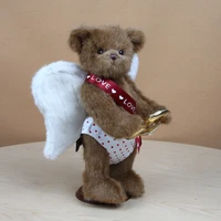 cupid plush teddy bear toy stuffed teddy bear with joints can move angel wings plush toys gift of love for girl home decor