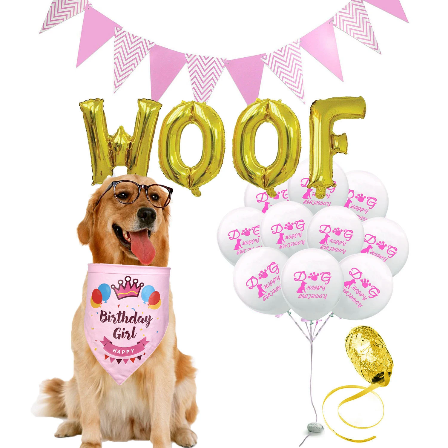 1 комплект 16 дюймов WOOF собака с днем рождения Круглый латексный воздушный шар из