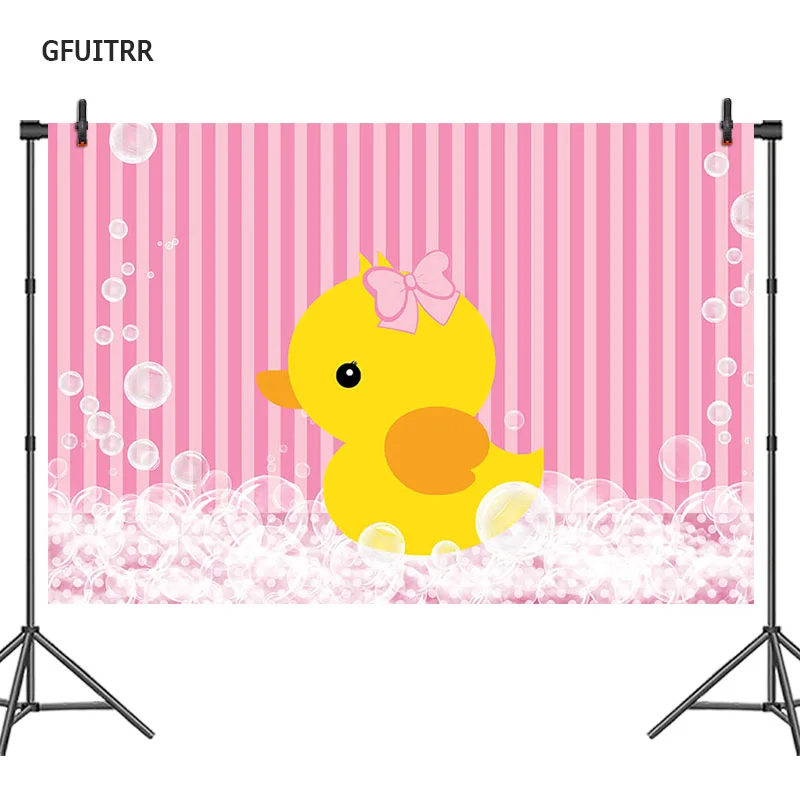 GFUITRR желтая маленькая утка фотография Фон Дети День рождения фото фон розовые
