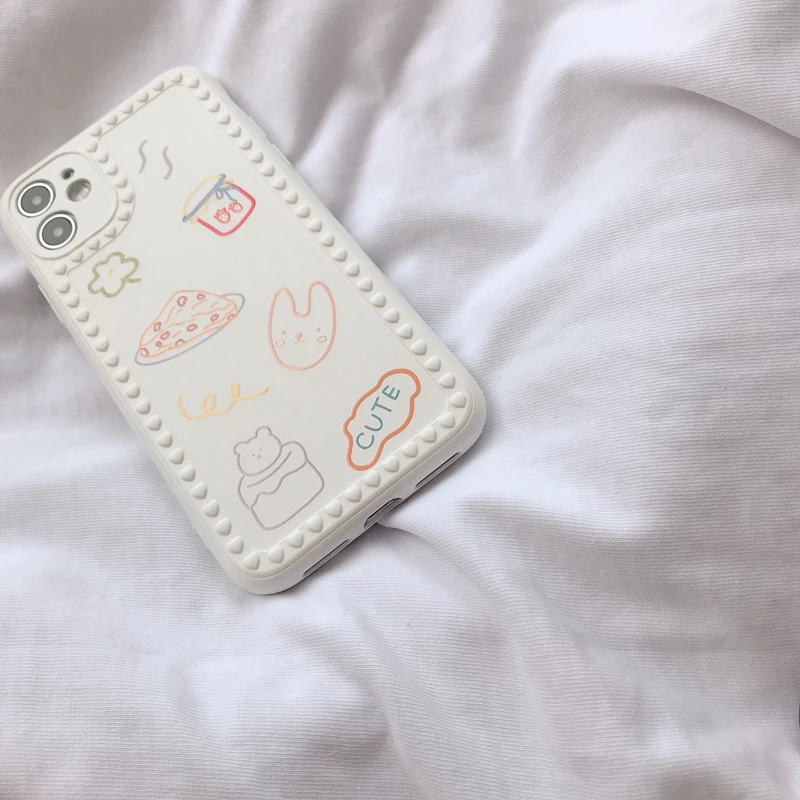 

Graffiti bear rabbit iPhone11Pro/Max iPhone7p 8 plus 12 lovely cartoon soft personality