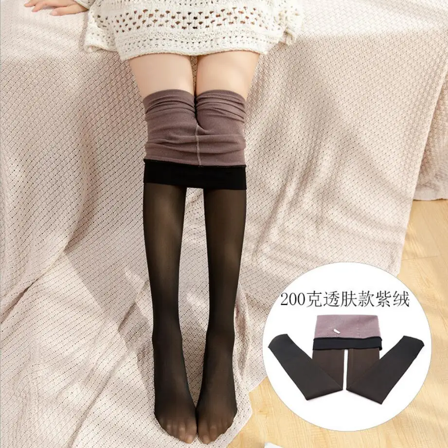 purple velvet 200g Новинка, 80 г-350 г, плюс бархатные утолщенные зимние колготки, женские колготки, collant femme, сексуальные трусики, rajstopy, теплые, medias de mujer, осень 482 - Цвет: purple velvet 200g