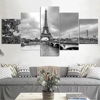 5 pieces of poster wall art oil painting decoration paris landscape modern living room bedroom home decoration without frame