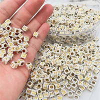 wholesale 300pcslot fashion letter number acrylic beads square round heart big hole beads mixed for diy jewelry making supplies