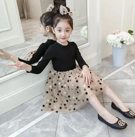 

Children Princess Dresses Spring Autumn Long Sleeve Patchwork Dress for Baby Girl Teenage Girl Kids Clothing 4 6 8 10 12 years