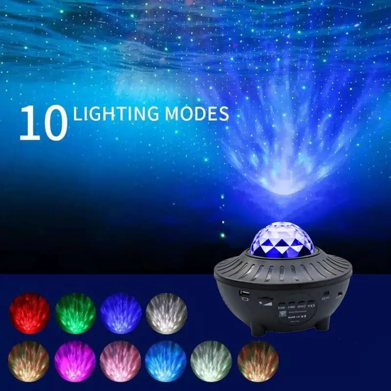 Led Dream Starry Sky Projector Lamp USB Bluetooth Music Player Colorful Atmosphere Night Light Projector Lamp Gift For Children