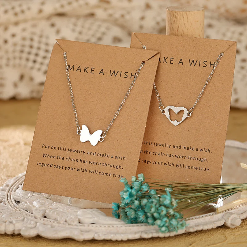 

2021 Butterfly Necklaces for Women Couple Bracelet and Necklace Combination Jewelry Set Mother's Christmas Day