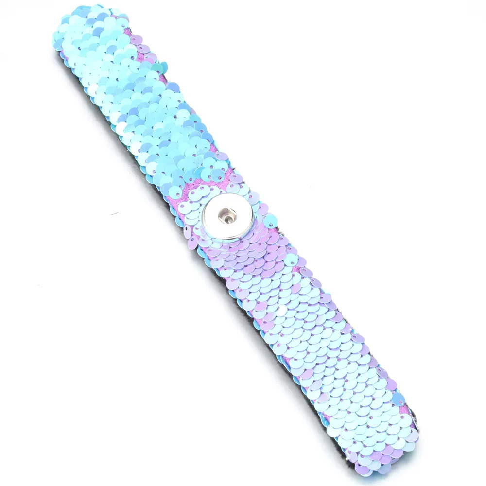 Новейшие ювелирные изделия 18 мм двусторонние блестки застежка-кнопка браслет