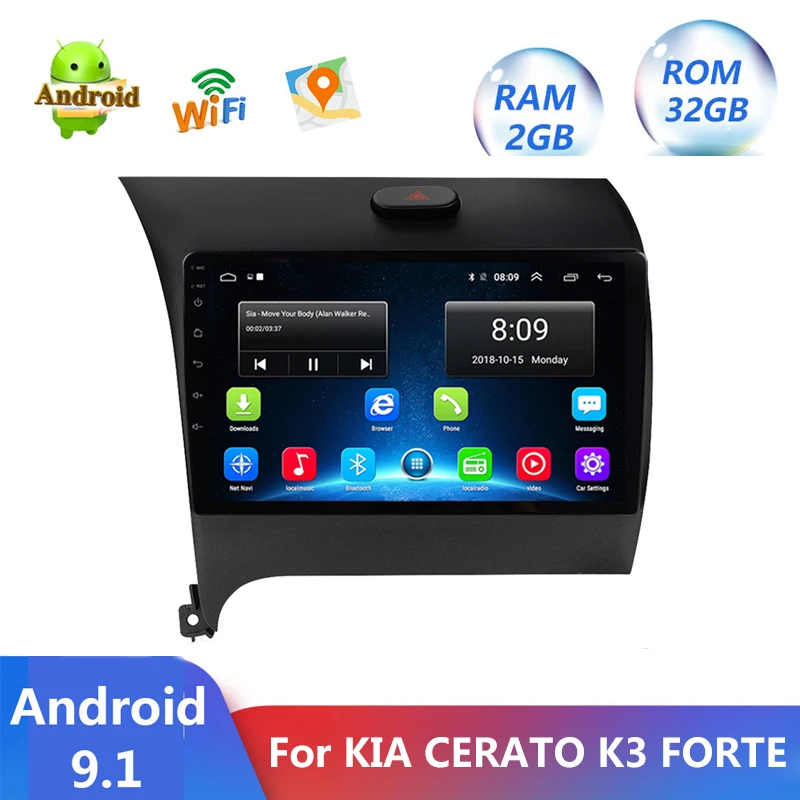 

RAM 2G ROM 32G Car Radio Multimedia Player Android 10 car dvd for Kia CERATO K3 FORTE 2013 2014 2015 2016 2017 gps navigation