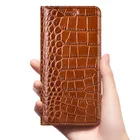 Чехол-книжка из натуральной кожи под кожу крокодила для iPhone X XR XS 6s 7 8 Plus 12 SE 11 13 mini Pro max